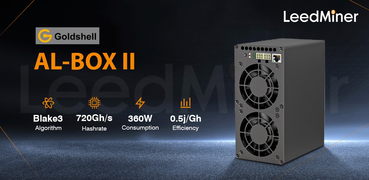 Al Shell Goldshell AL Box II 720G 360W Alephium Miner - Leed Miner